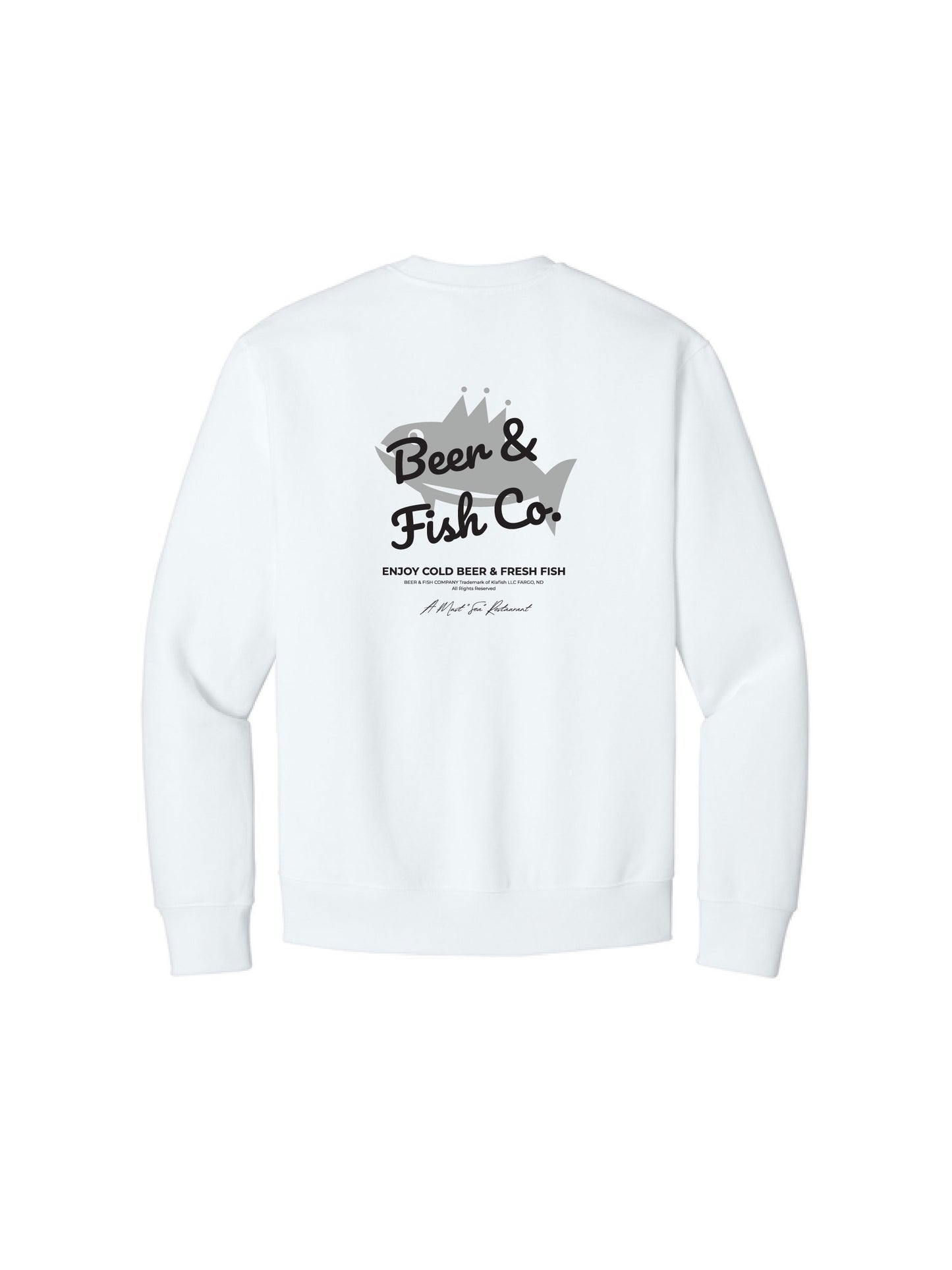 BAF120. "Beer & Fish Script" Unisex Heavyweight Crewneck Sweatshirt