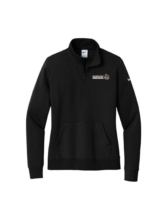 BF211. Nike Women's Club Fleece Sleeve Swoosh 1/2-Zip