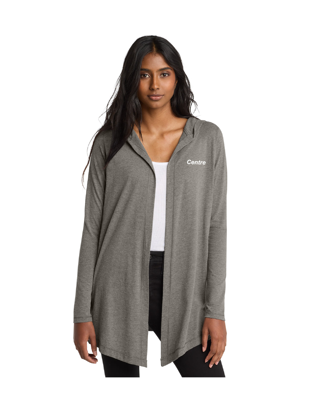CI104. District Women's Perfect Tri Hooded Cardigan