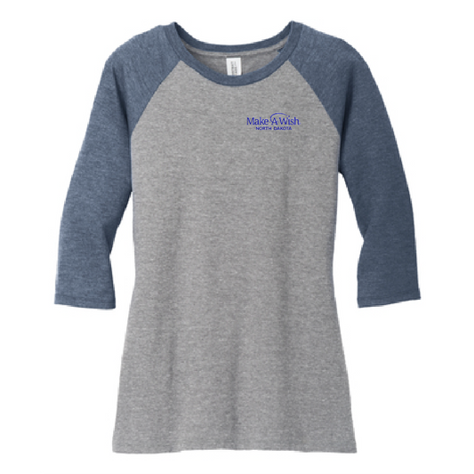 MAW100. Ladies' District® Perfect Tri® 3/4-Sleeve Raglan