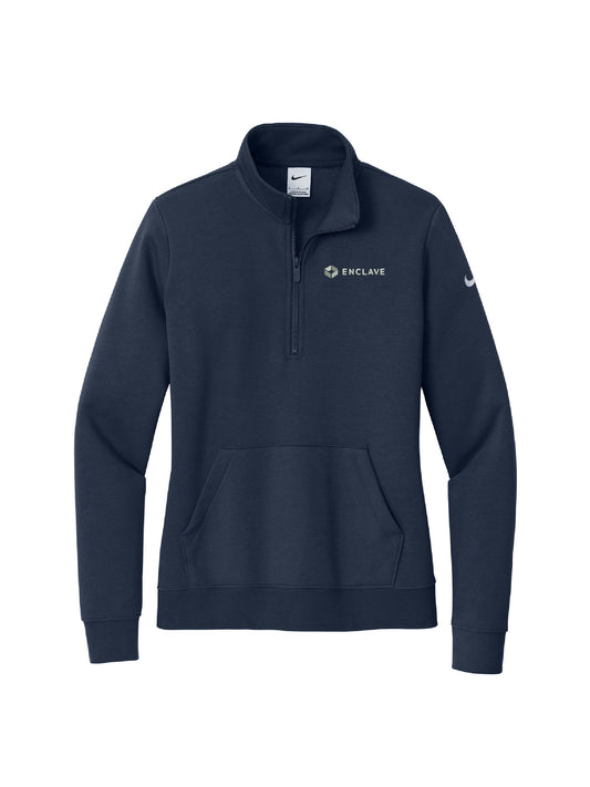 EC222. Nike Ladies Club Fleece Sleeve Swoosh 1/2-Zip