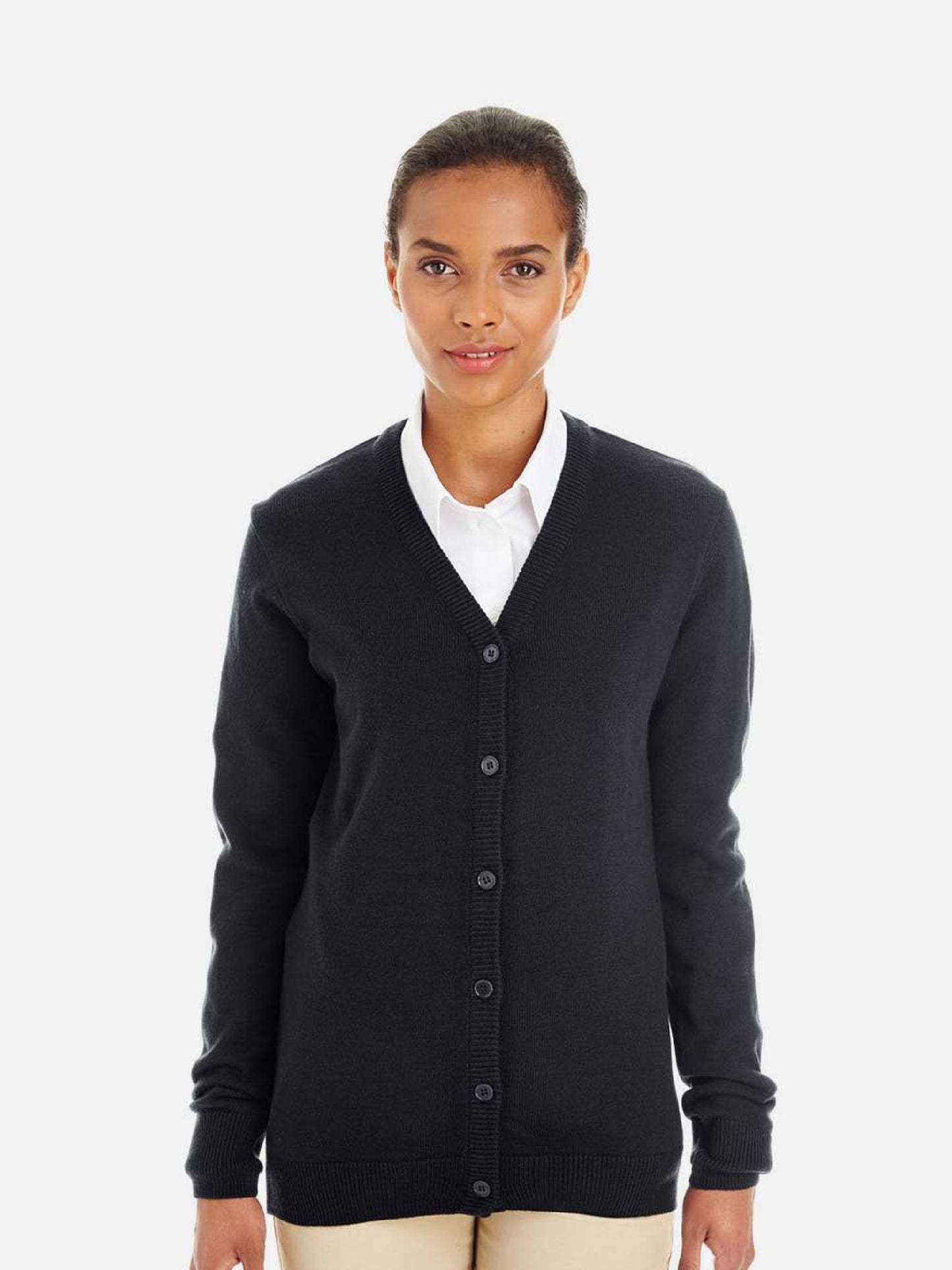 EC241. Harriton Women's Pilbloc V-Neck Button Cardigan Sweater