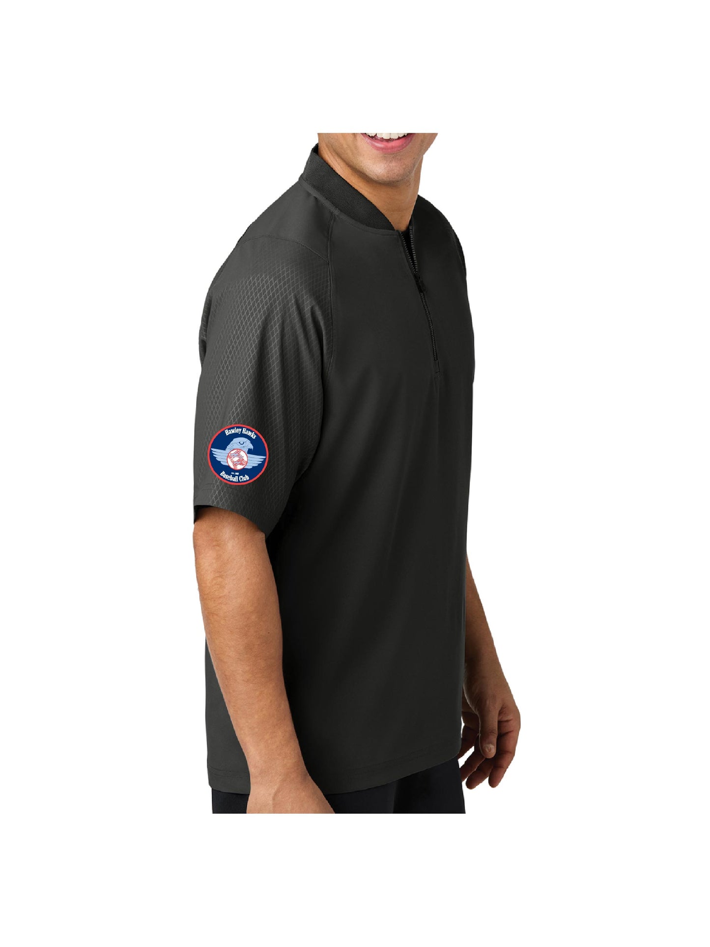 Hawks201. New Era® Cage Short Sleeve 1/4-Zip Jacket