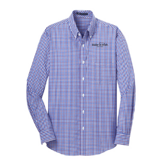 MAW205. Men's Port Authority® Long Sleeve Gingham Easy Care Shirt
