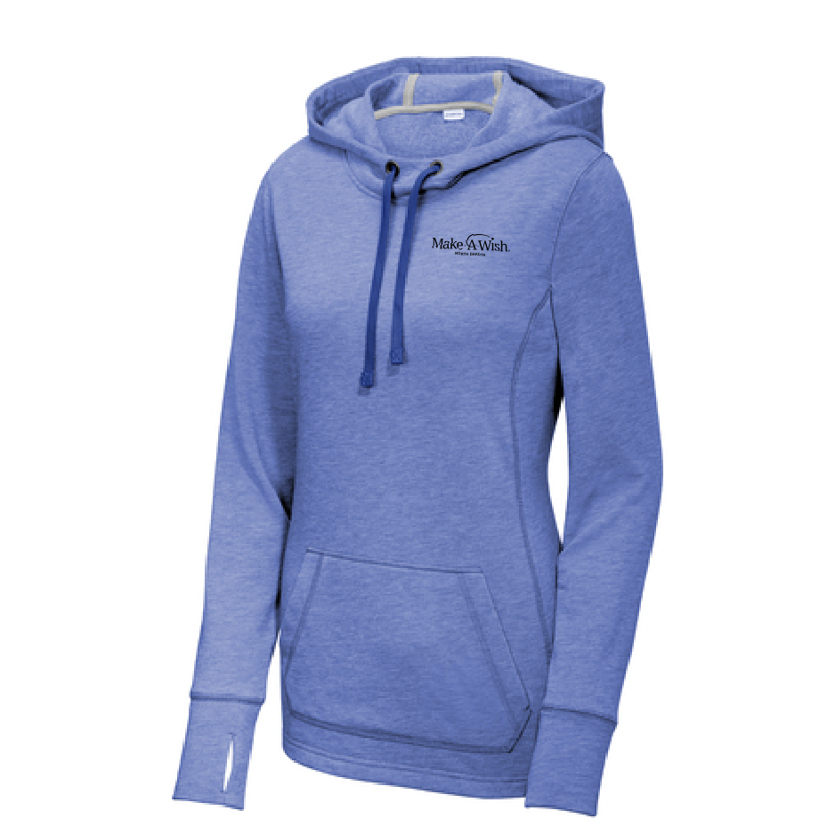 MAW109. Ladies' Sport-Tek® PosiCharge® Tri-Blend Wicking Fleece Hooded Pullover