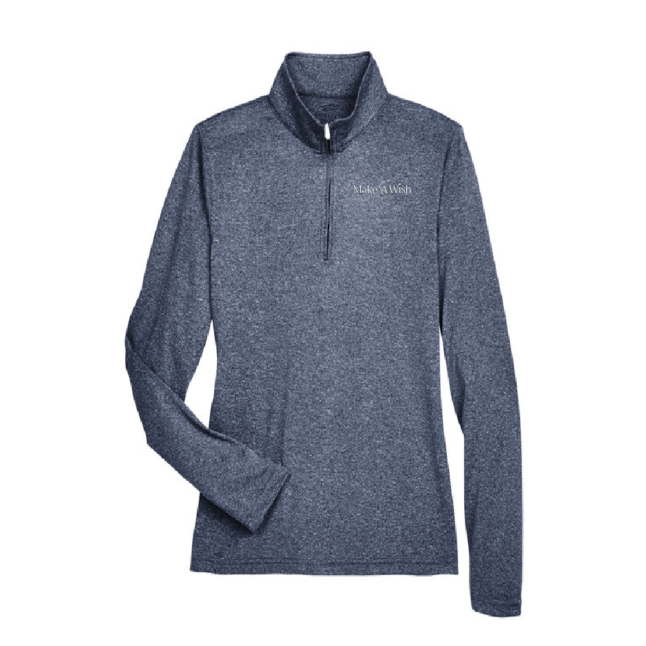 MAW119. UltraClub Ladies Heathered Quarter Zip