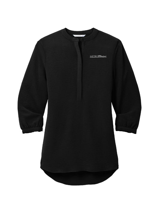 MPM218. Port Authority Women's 3/4-Sleeve Textured Crepe Tunic