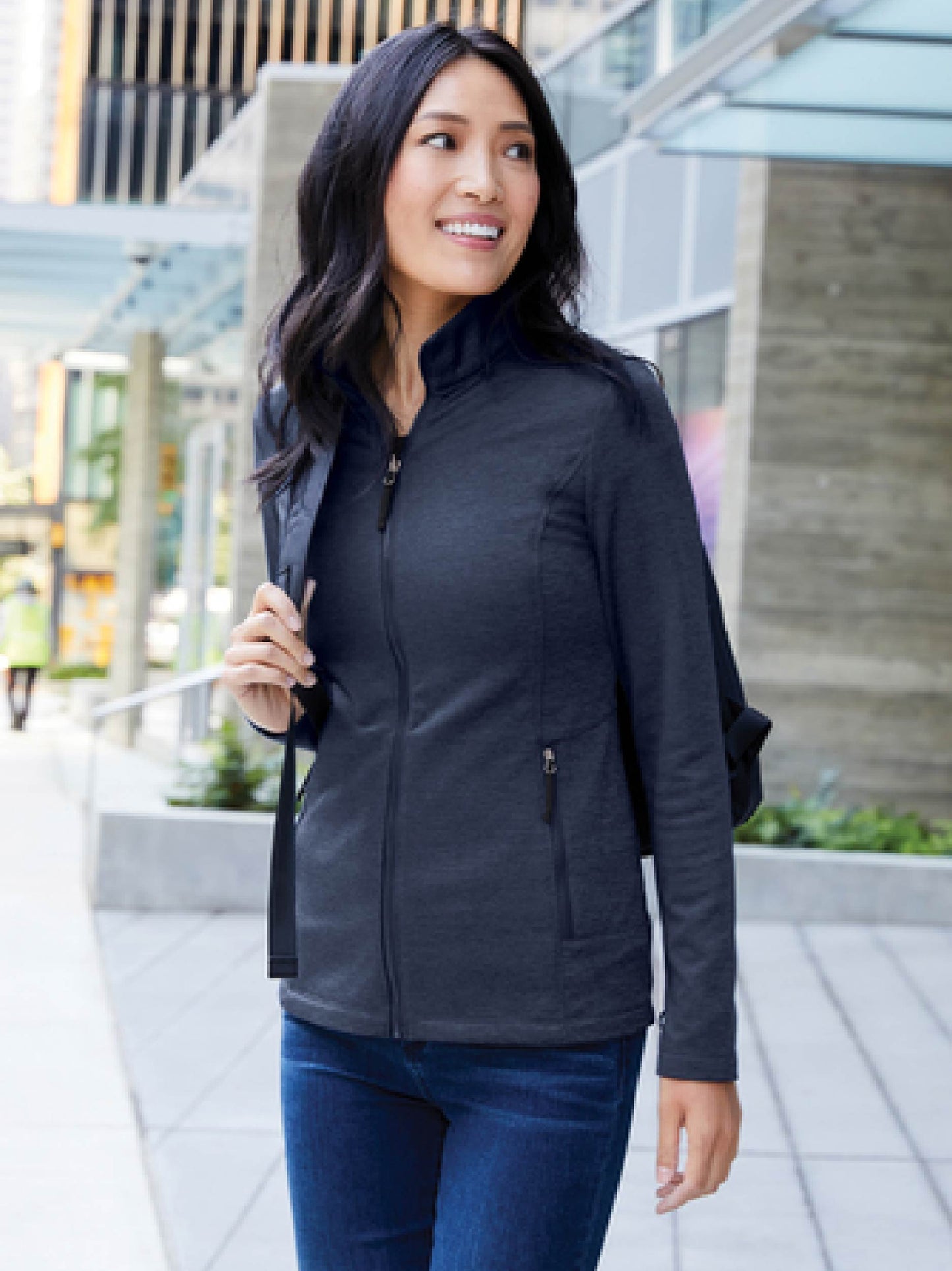 MA101. Port Authority® Ladies Collective Striated Fleece Jacket