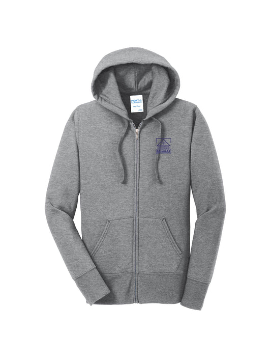 NDAB102. Port & Company® Women's Core Fleece Full-Zip Hooded Sweatshirt