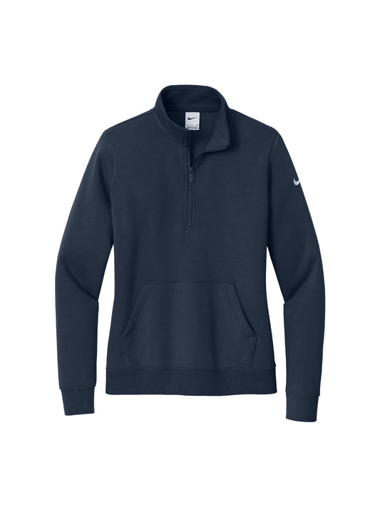 NC222. Nike Ladies Club Fleece Sleeve Swoosh 1/2-Zip