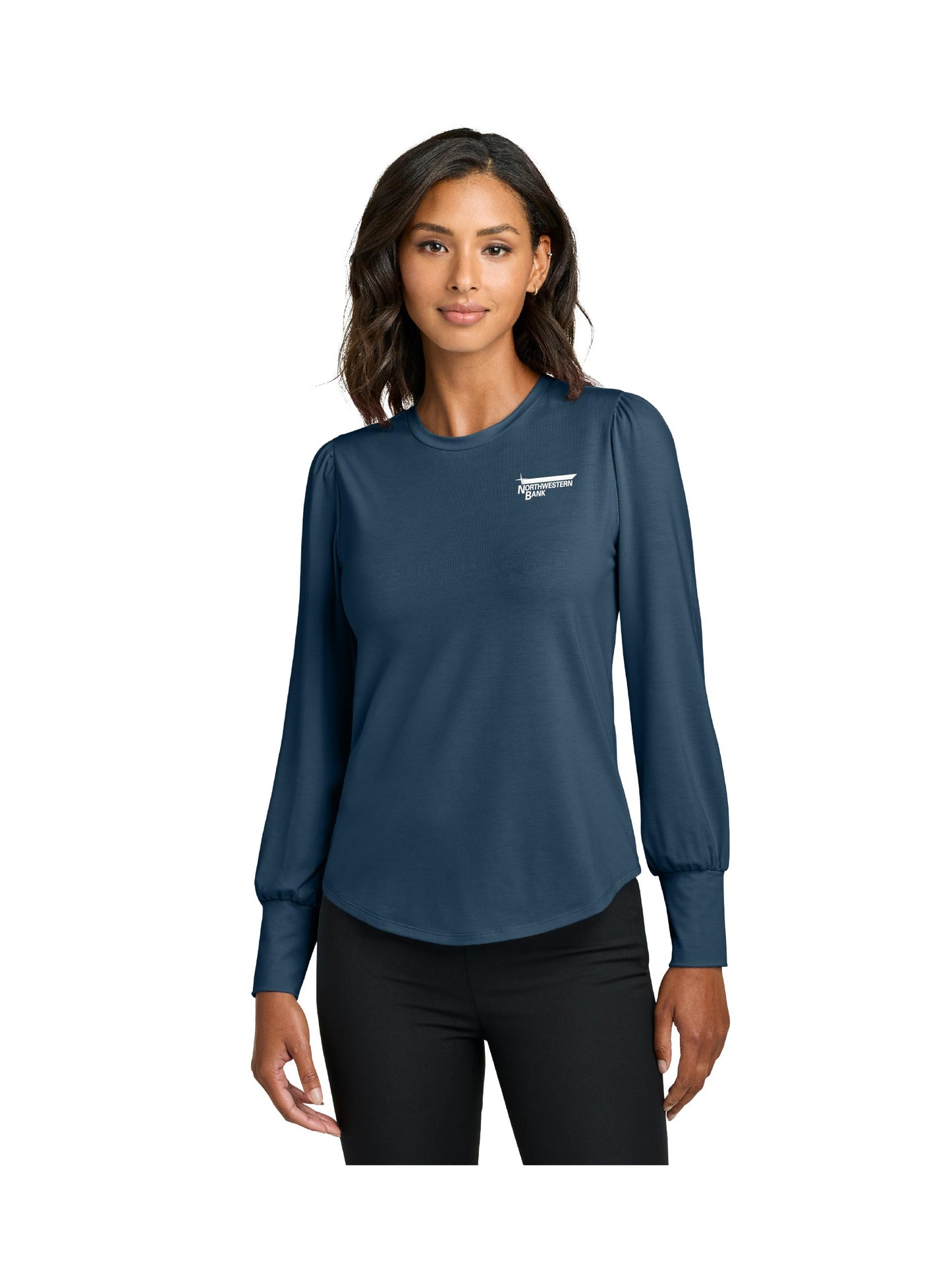 NB119. Mercer+Mettle Women’s Stretch Jersey Long Sleeve Blouson Top