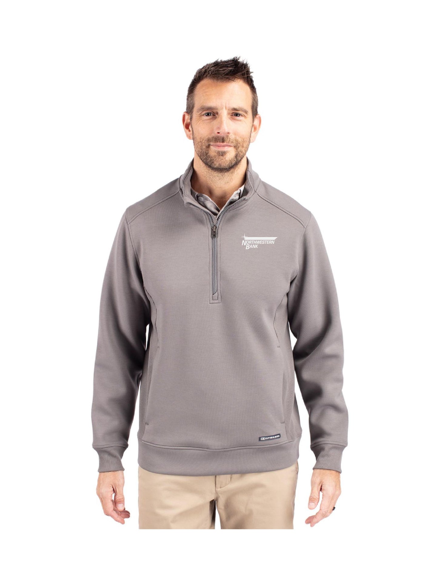 NB215. Cutter & Buck Roam Recycled Buttery-Soft Knit Mens Quarter Zip Jacket