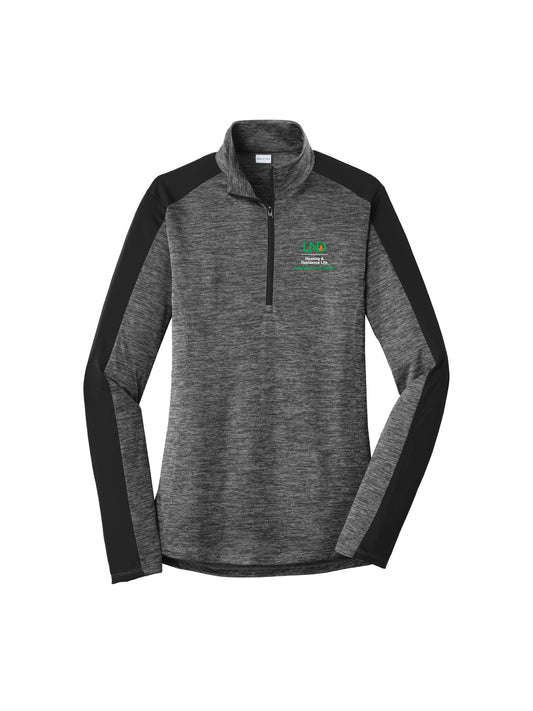 UND119. Sport-Tek Women's PosiCharge Electric Heather Colorblock 1/4-Zip Pullover