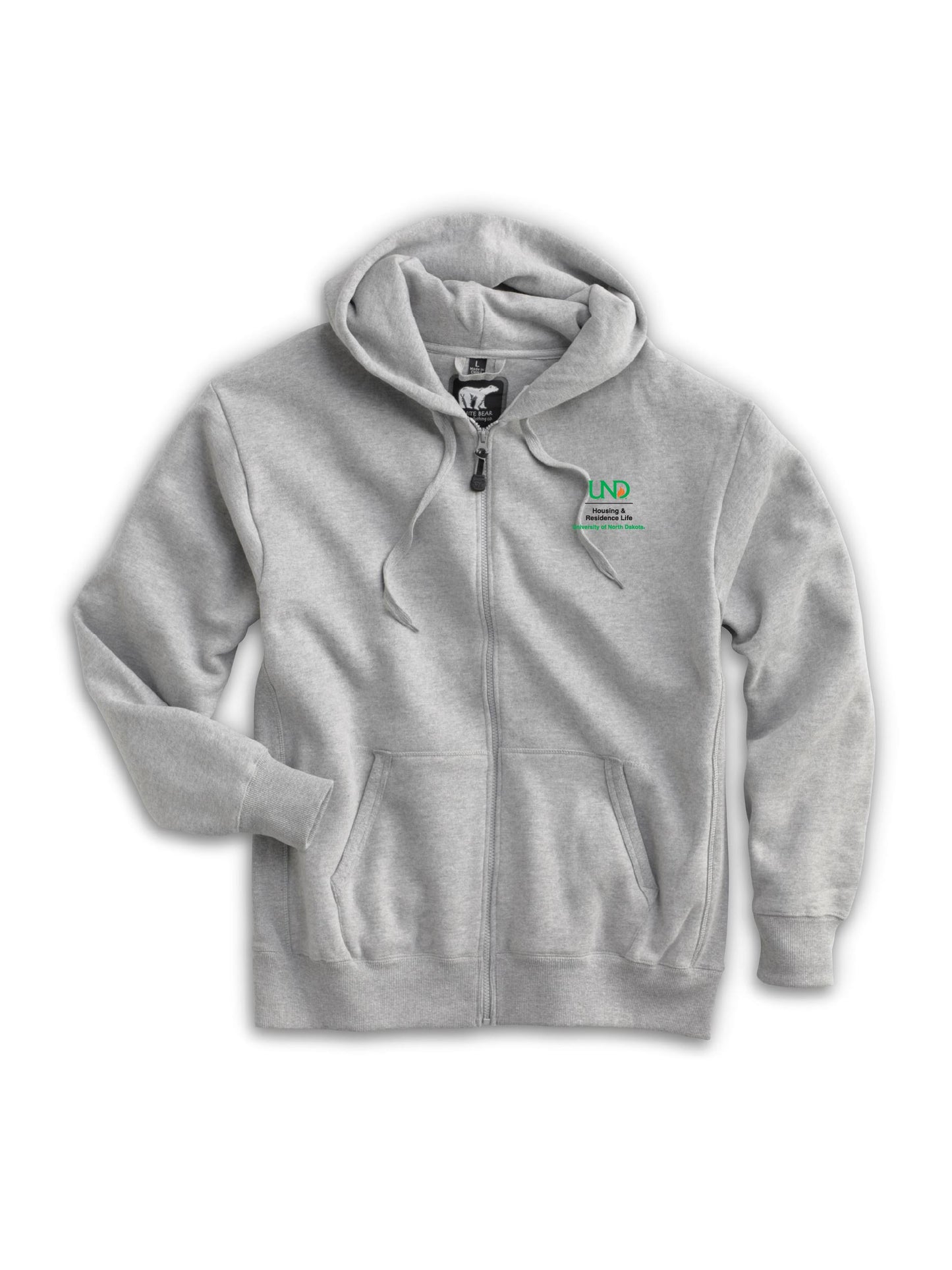UND243. White Bear Heavyweight Full Zip Sweatshirt