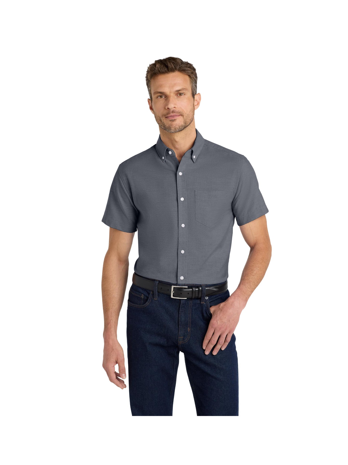 UND222. Port Authority® Short Sleeve SuperPro™ Oxford Shirt