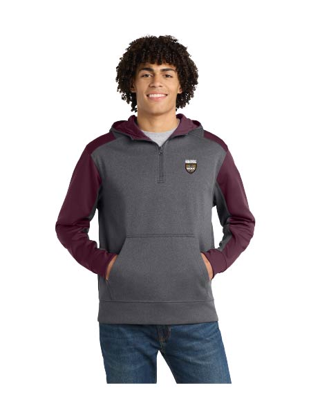 WRJ307. Sport-Tek Tech Fleece Colorblock 1/4-Zip Hooded Sweatshirt