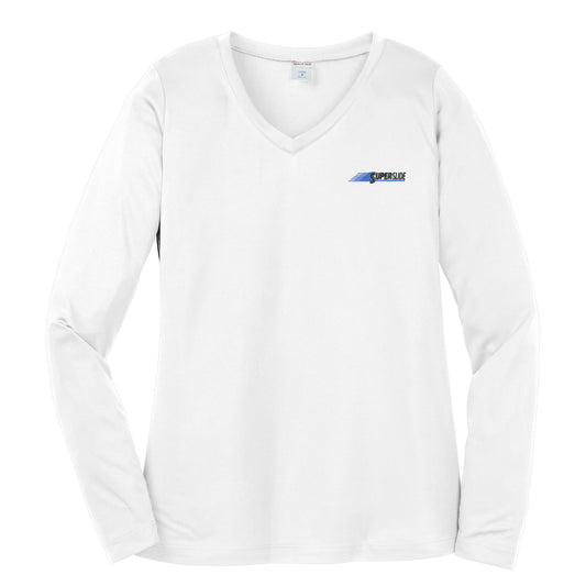 HPI104. Sport-Tek® Ladies Long Sleeve PosiCharge® Competitor™ V-Neck Tee