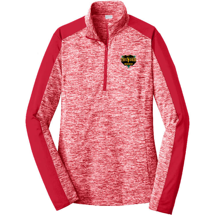 TSUS211. Ladies' Colorblock ¼-Zip Pullover