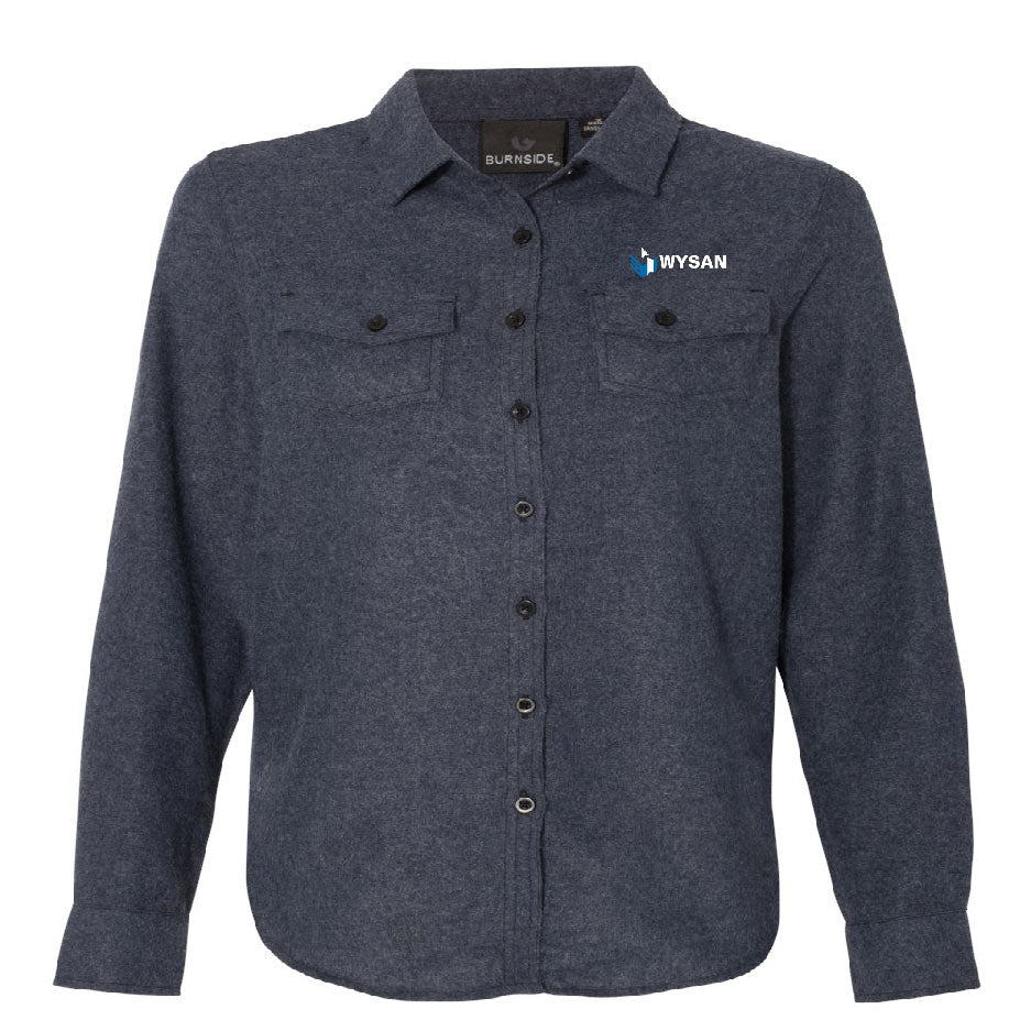 WYS117. Burnside Long Sleeve Solid Flannel Shirt