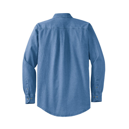 ACS204T. Men's Tall Long Sleeve Faded Denim Shirt