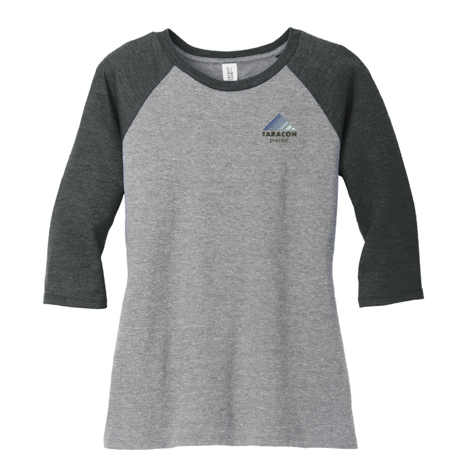 TRCN120. District Ladies 3/4 Sleeve Raglan