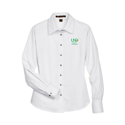 UNDFMS. Harriton Ladies' Easy Blend Twill Long Sleeve