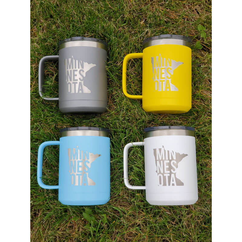 Engraved MN Stainless Mugs In Grass