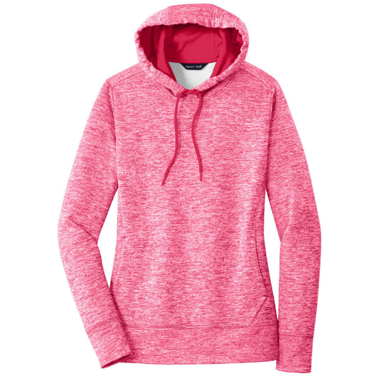CAPLP106. Ladies PosiCharge® Electric Heather Fleece Hooded Pullover