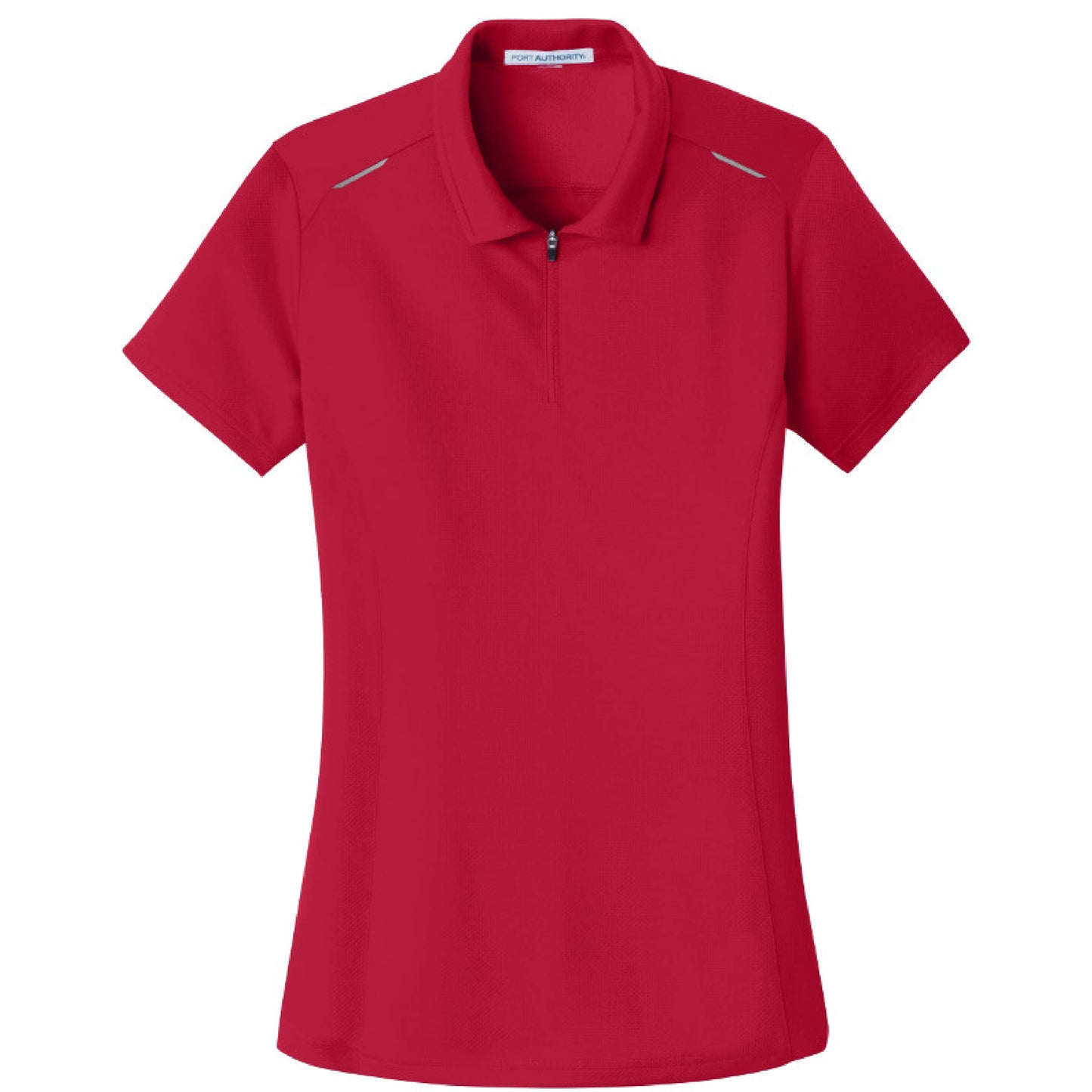 IBI102. Ladies’ Port Authority Pinpoint Mesh Zip Polo