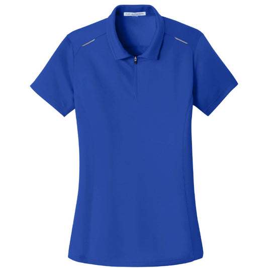 VFSC118. Port Authority® Ladies Pinpoint Mesh Zip Polo