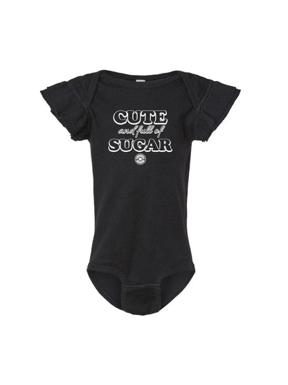 ACS416. Infant "Cute & Full of Sugar" Flutter Sleeve Onesie