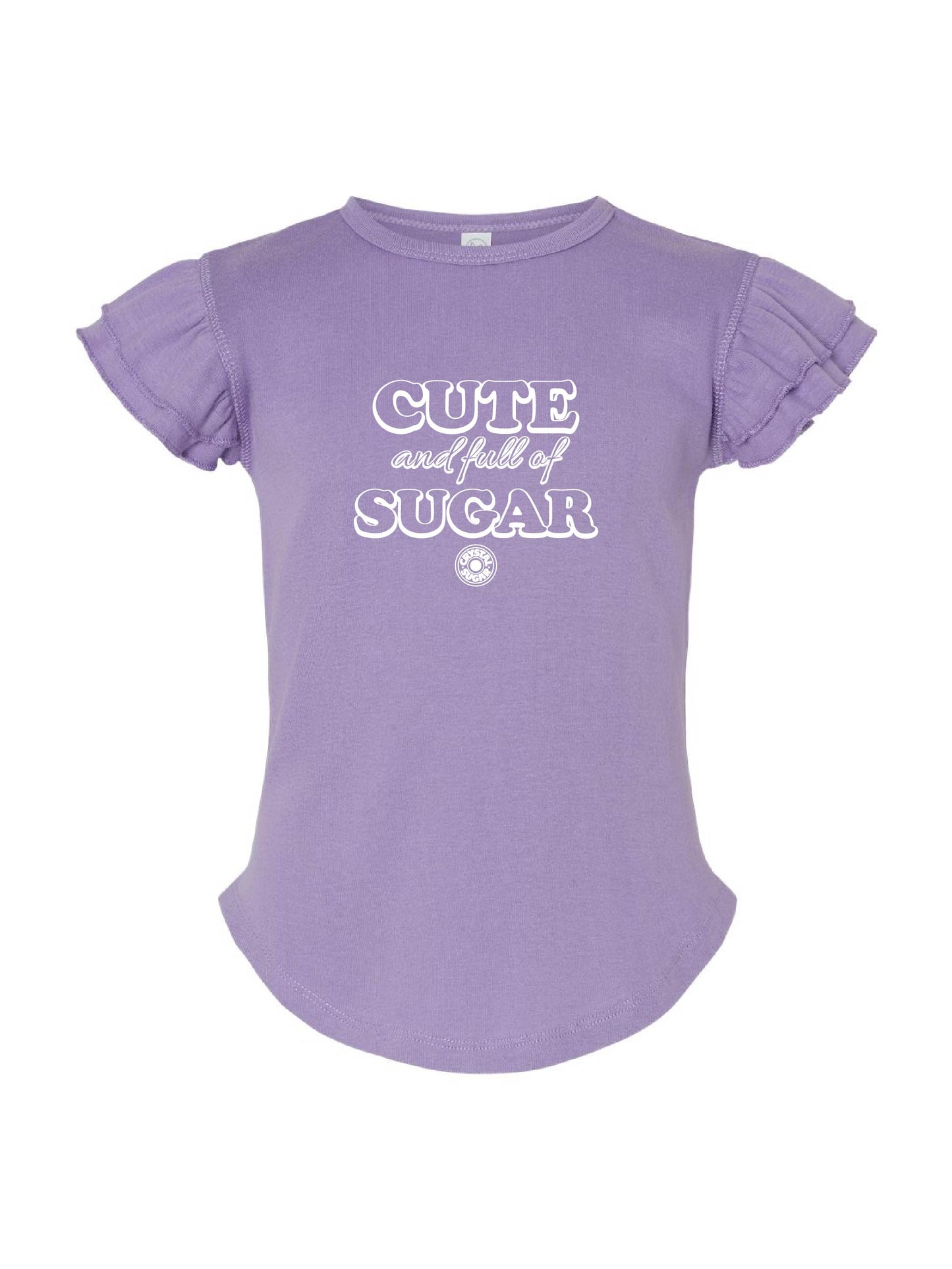 ACS417. Toddler "Cute & Full of Sugar" Flutter Sleeve T-Shirt