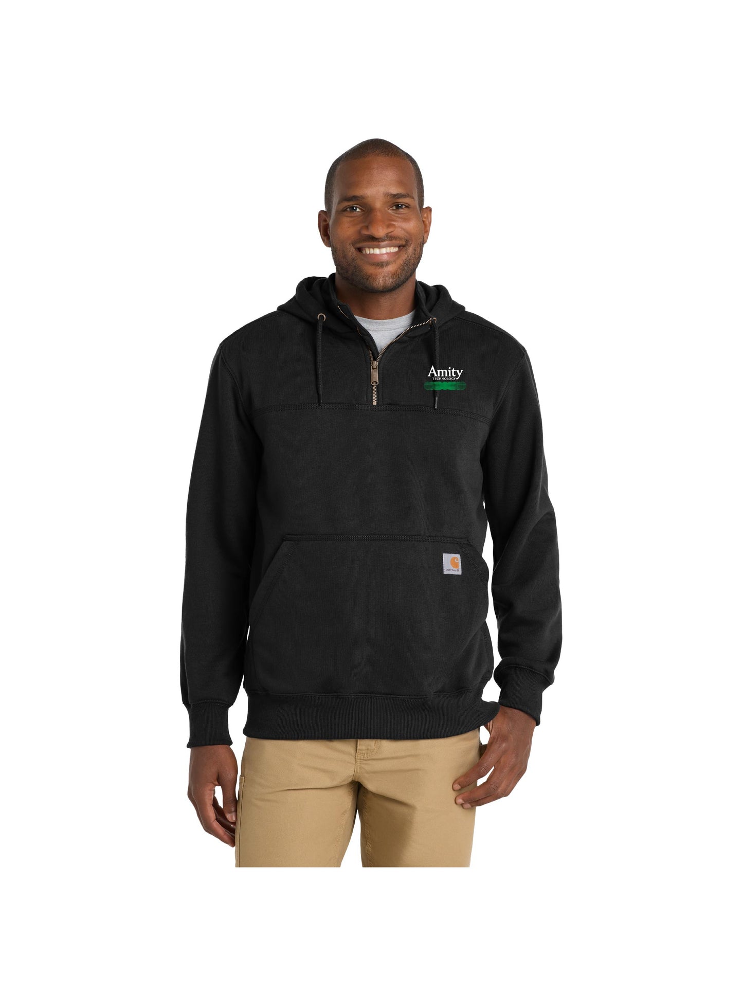 AT223. Carhartt Rain Defender Paxton Heavyweight Hooded Zip Mock Sweatshirt