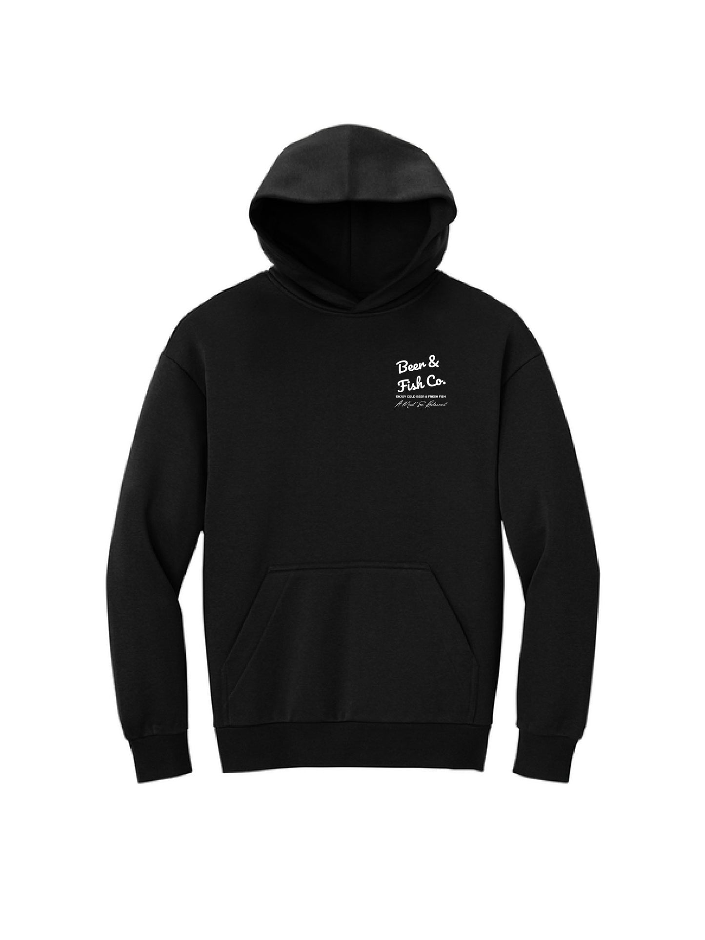 BAF122. "Beer & Fish Script" Heavyweight Fleece Hoodie
