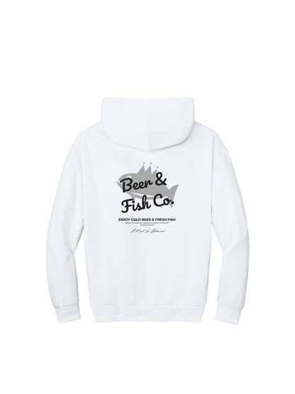 BAF122. "Beer & Fish Script" Heavyweight Fleece Hoodie