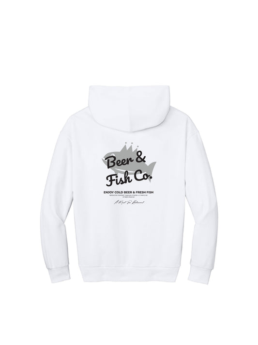 BAF122. "Beer & Fish Script" Heavyweight Fleece Hoodie