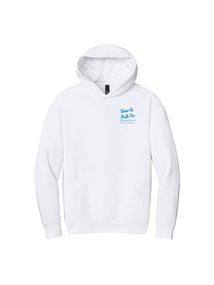 BAF122. "Beer & Fish Script" Heavyweight Fleece Hoodie