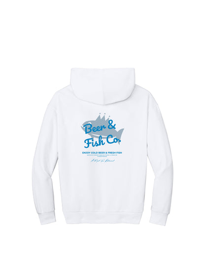 BAF122. "Beer & Fish Script" Heavyweight Fleece Hoodie