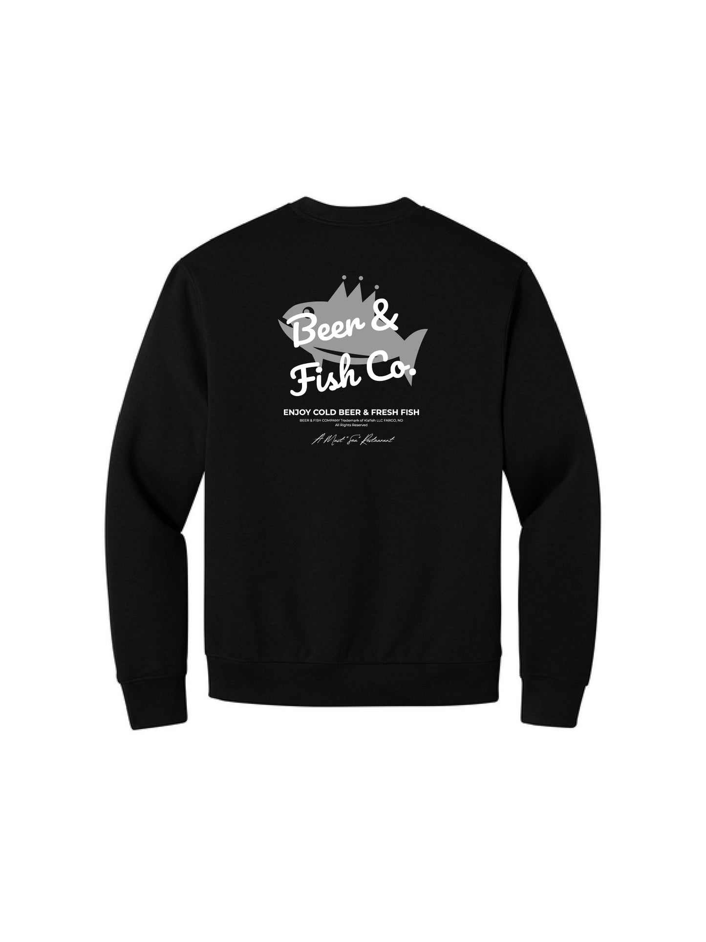 BAF120. "Beer & Fish Script" Unisex Heavyweight Crewneck Sweatshirt
