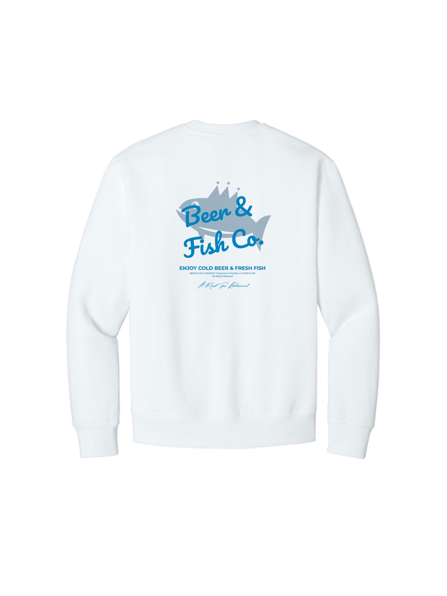 BAF120. "Beer & Fish Script" Unisex Heavyweight Crewneck Sweatshirt