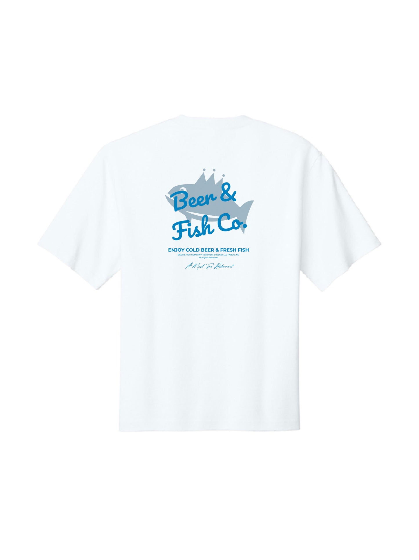 BAF100. "Beer & Fish Script" Oversized Gritty Tee
