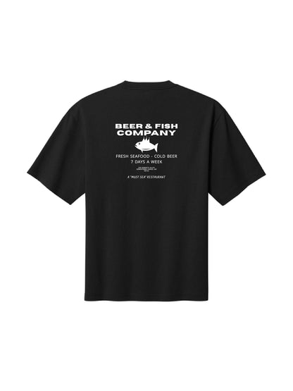 BAF101. "Beer & Fish Company" Oversized Gritty Tee