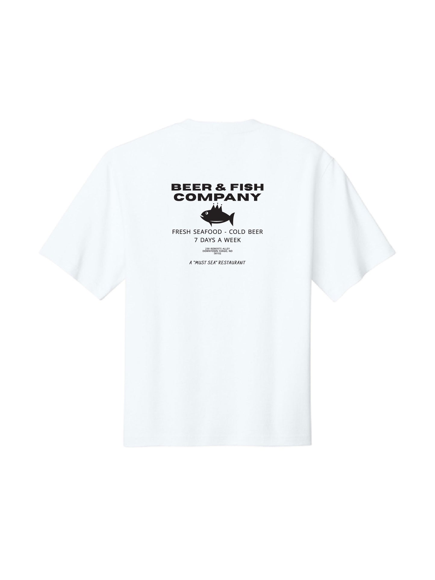 BAF101. "Beer & Fish Company" Oversized Gritty Tee