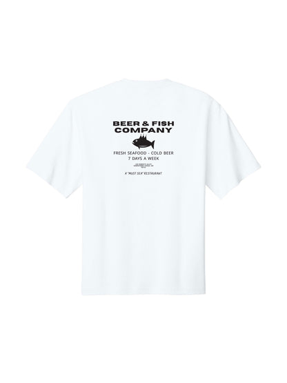 BAF101. "Beer & Fish Company" Oversized Gritty Tee