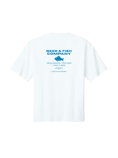 BAF101. "Beer & Fish Company" Oversized Gritty Tee