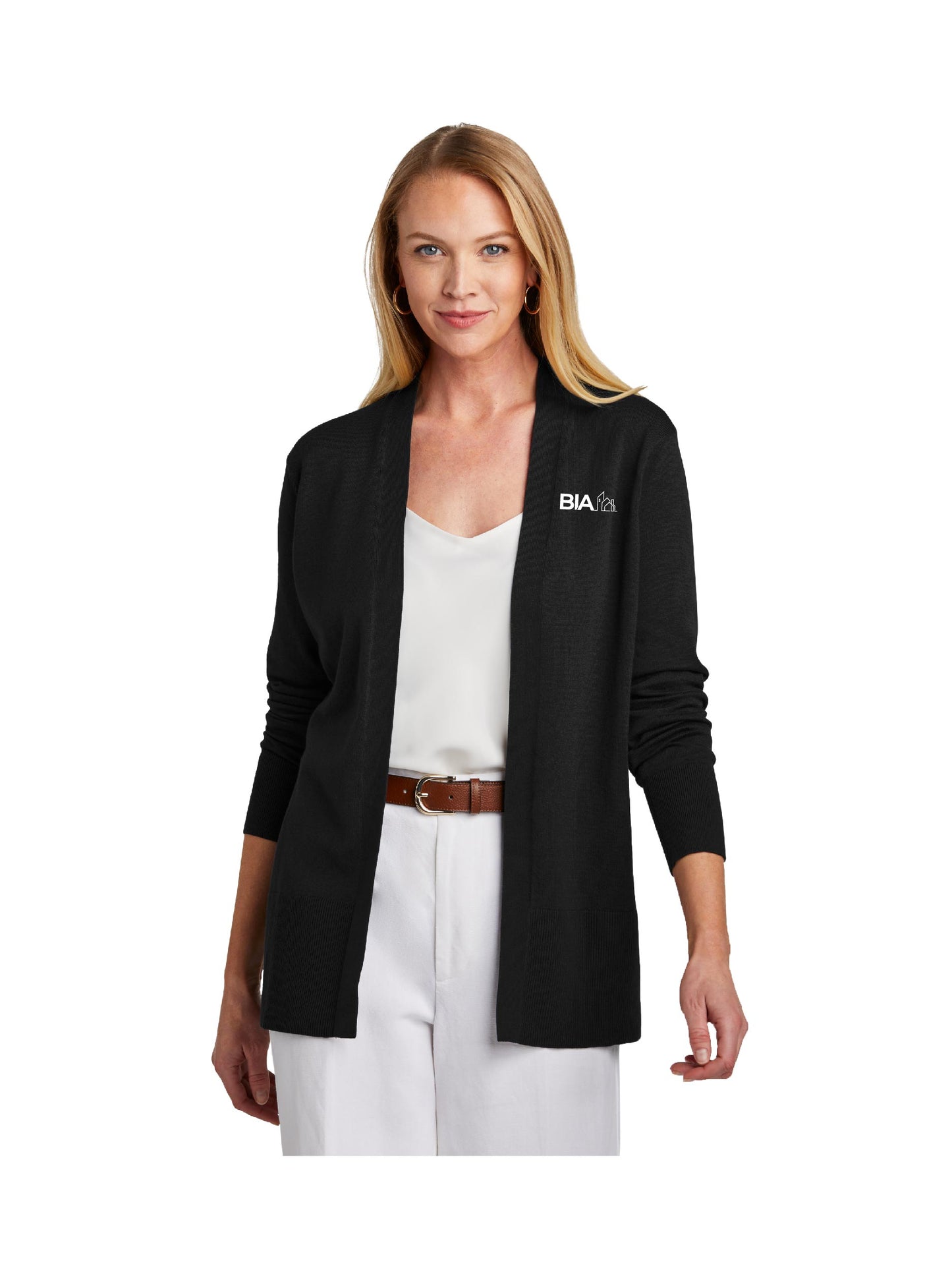 BIA100. Brooks Brothers Women's Cotton Stretch Long Cardigan Sweater