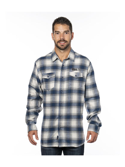 BIA207. Burnside Yarn-Dyed Long Sleeve Flannel Shirt