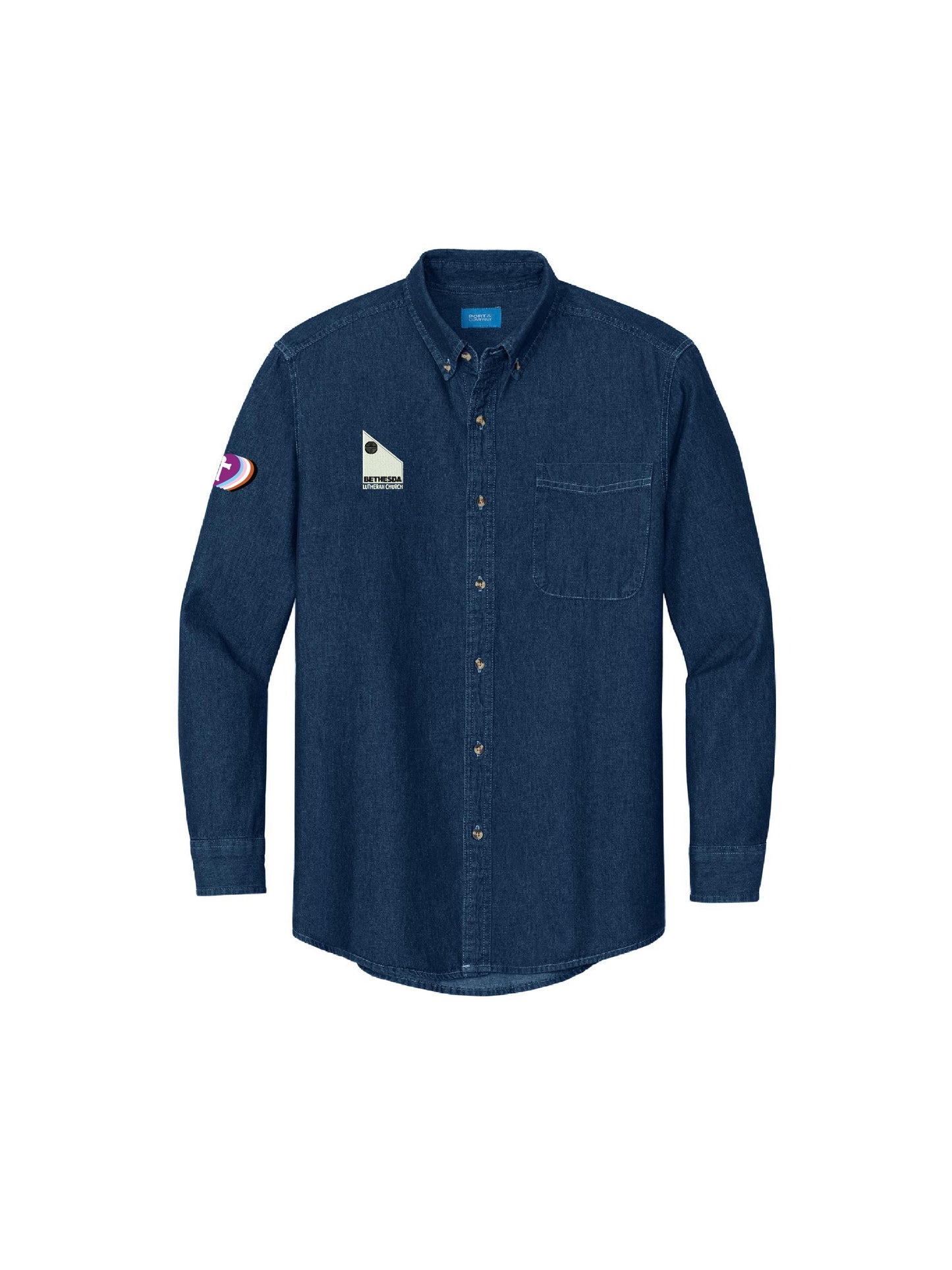 BLC103. Port & Company® Ladies' Long Sleeve Value Denim Shirt