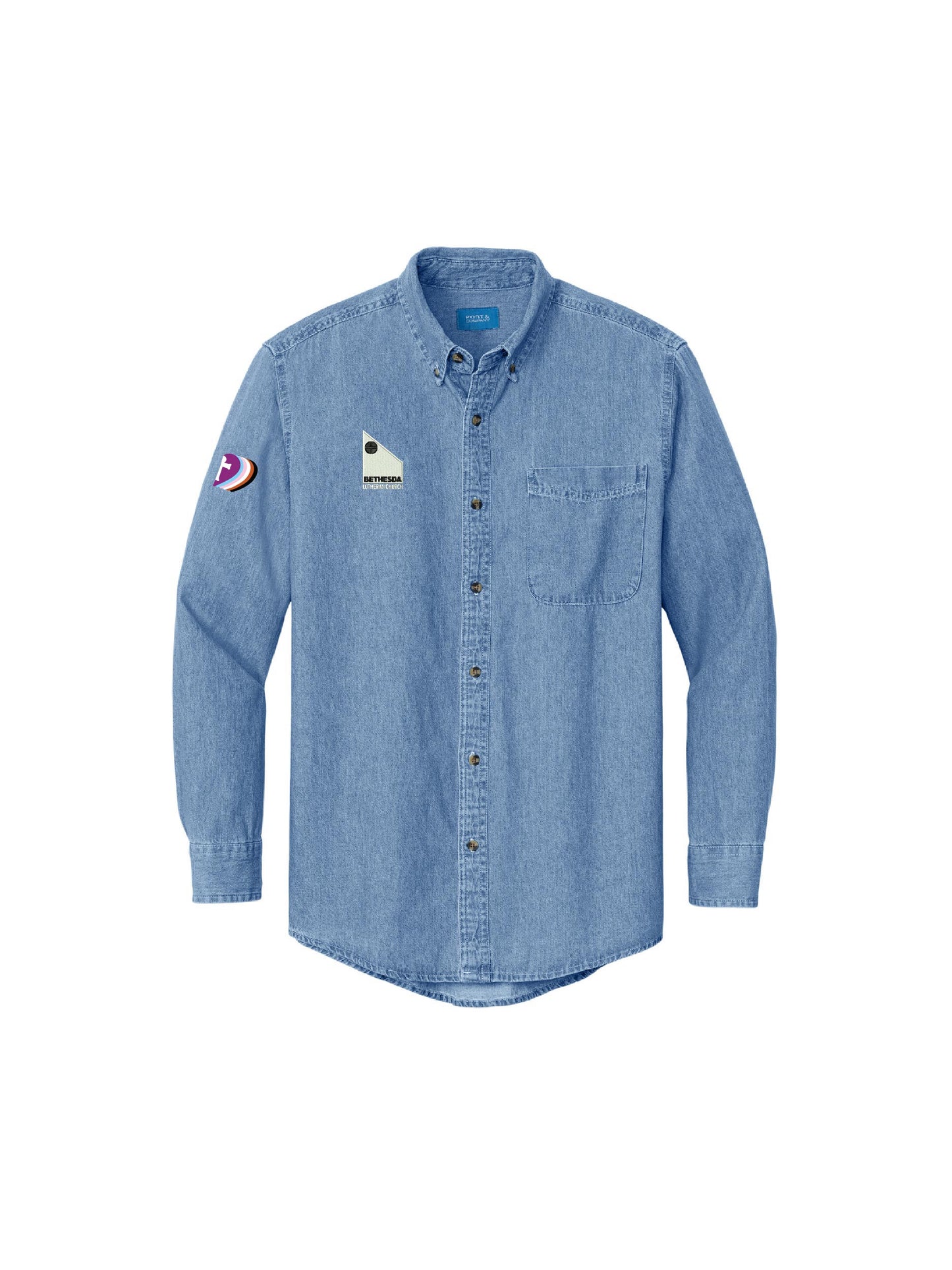 BLC103. Port & Company® Ladies' Long Sleeve Value Denim Shirt