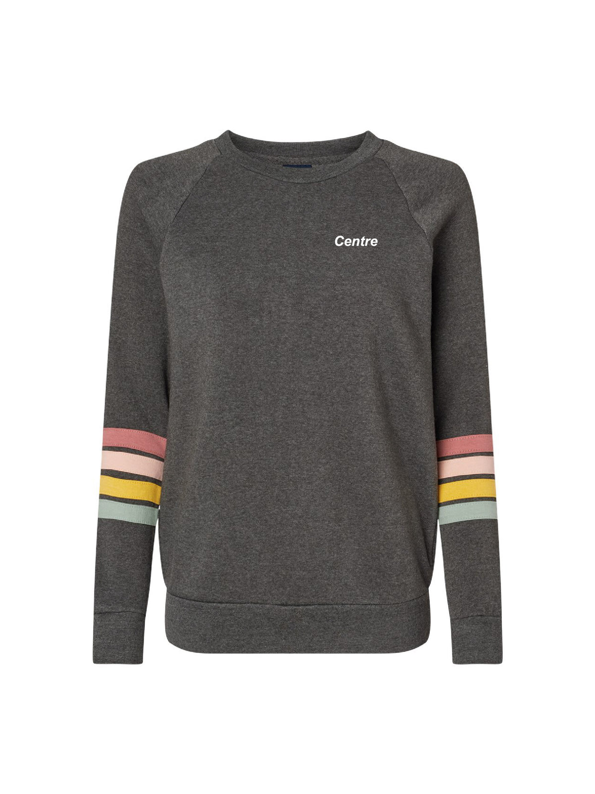 CI103. MV Sport Women's Striped Sleeve Crewneck